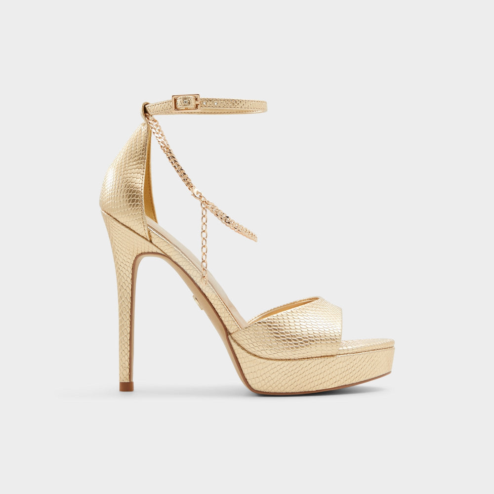 Aldo Afumeth Gold Women's Platform sandals - Strappy heeled sandal, Stiletto platform Women