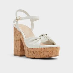 Aldo Ulialdan White/Bone Women's Platform sandals - Strappy heeled sandal, Platform Women