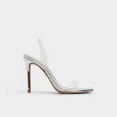 Aldo Quinilynn Silver Women's Iridescent metallics - Strappy heeled sandal, Stiletto heel Women