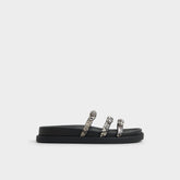 Aldo Zephyra White/Black Women's Footbed sandals - Footbed sandal Women