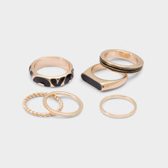 Aldo Wildora in Black Gold Multi - Stackable rings Women|Accessories