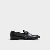 Aldo Marinho Open Black Leather Smooth Men's Dress Shoes - Loafer Men