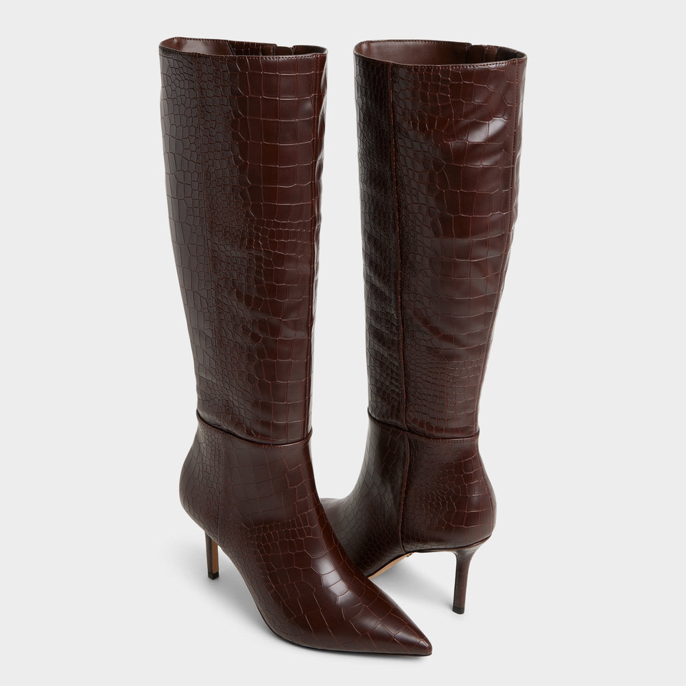 Aldo Saphiria Dark Brown Women's Tall Boots - Knee-high boot, Stiletto heel Women|Bags