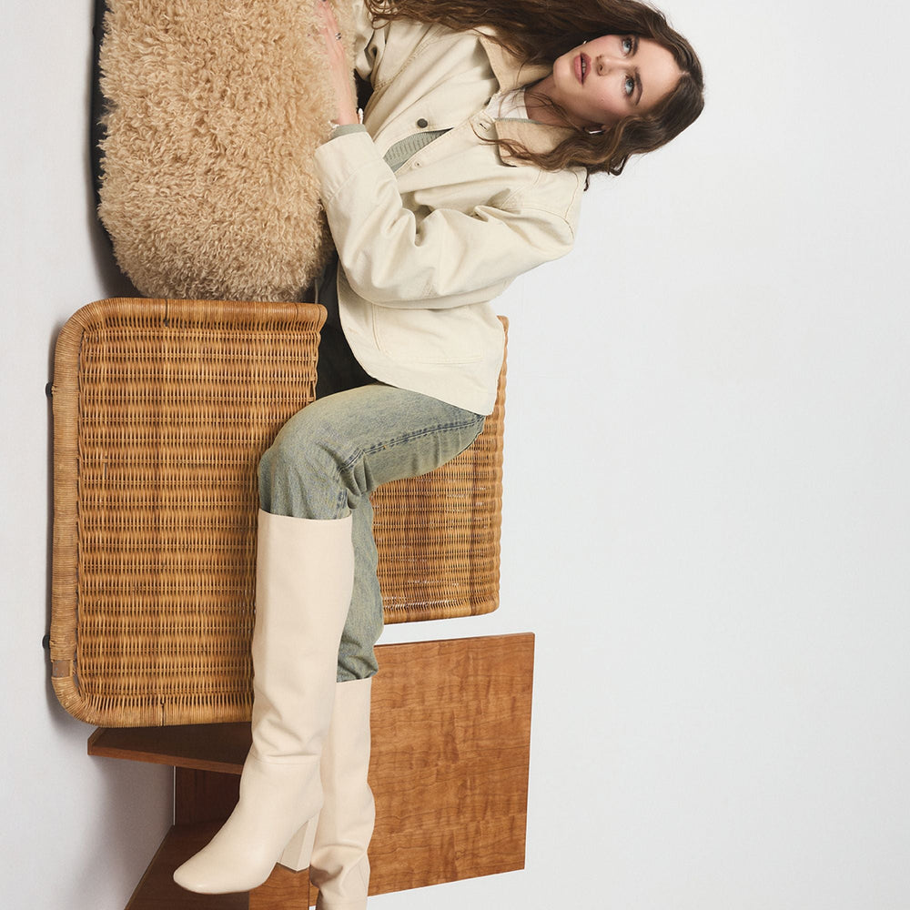 Aldo Helana in Cream - Knee-high boot, Block heel Women