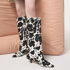 Aldo Everose in White Black - Knee-high boot, Kitten heel Women
