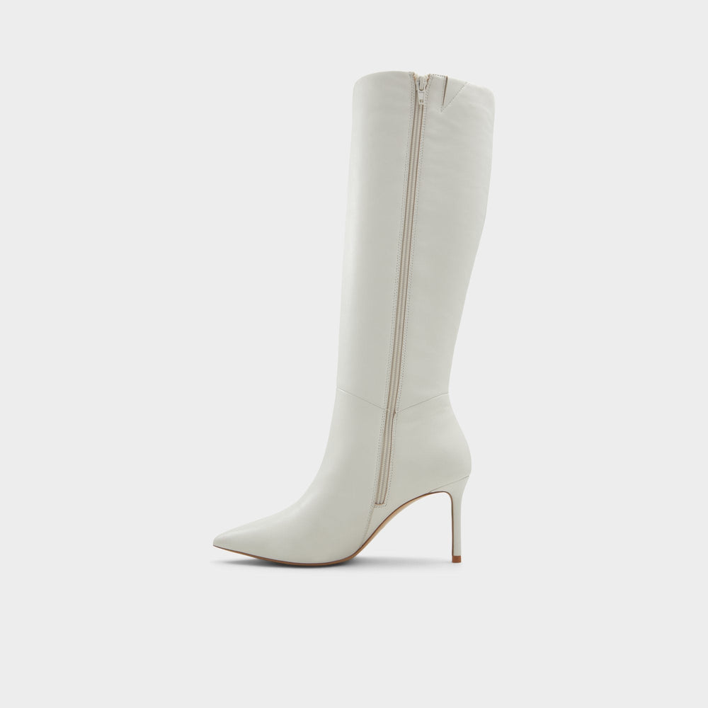 Aldo Laroche White/Bone Women's Tall Boots - Knee-high boot, Stiletto heel Women