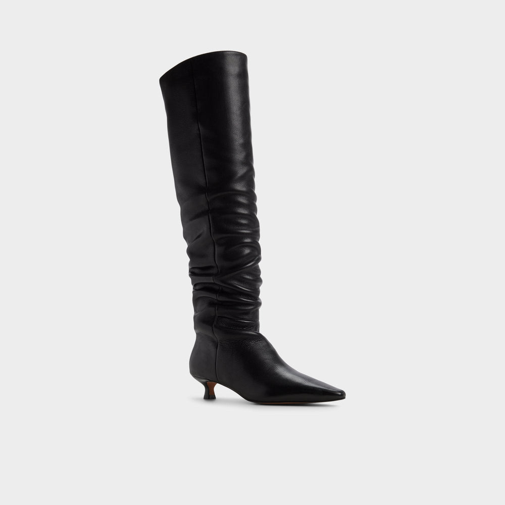 Aldo Muttsee Black Women's Tall Boots - Over-the-knee boot, Kitten heel Women