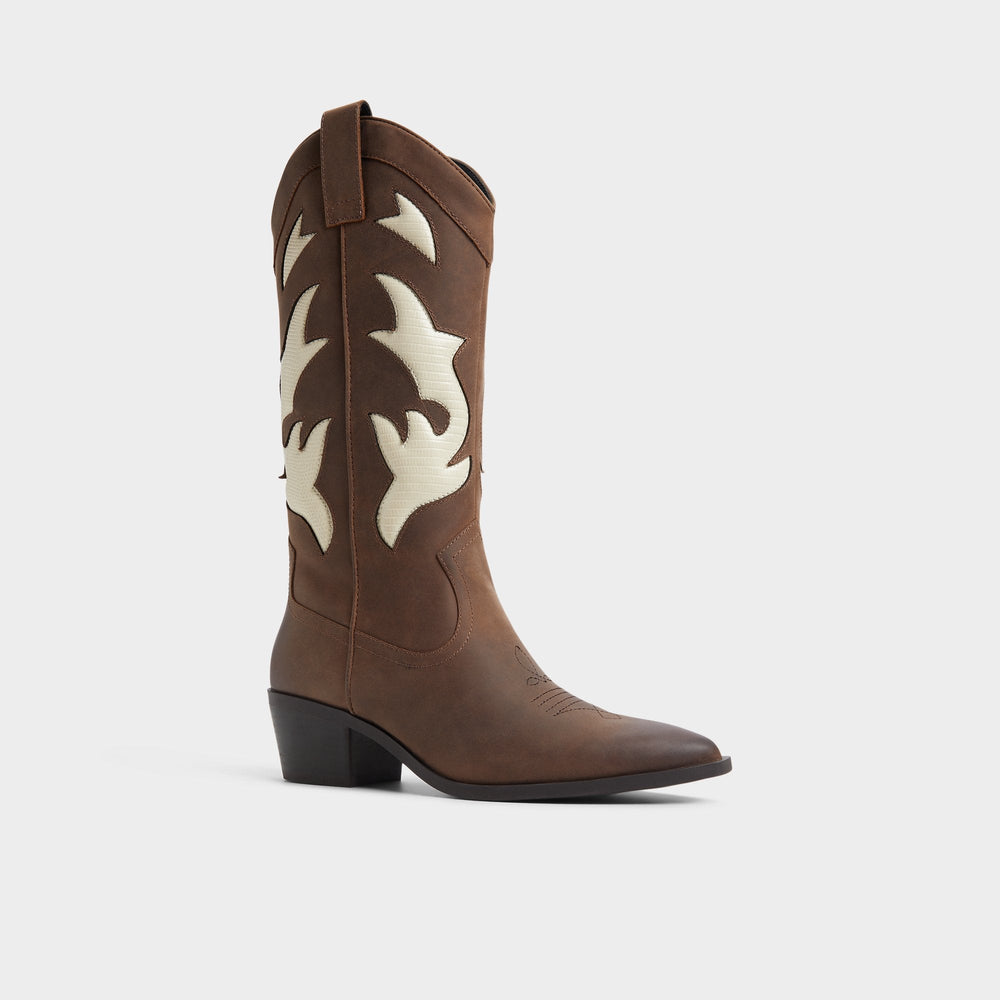 Aldo Nebraska Royal Brown Women's Western - Mid-calf western boot Women