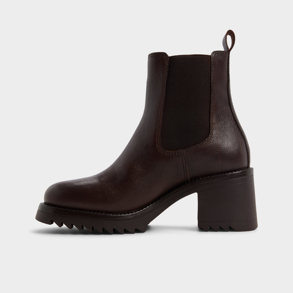 Aldo Anneliese in Medium Brown - Chelsea boot, Lug sole Women