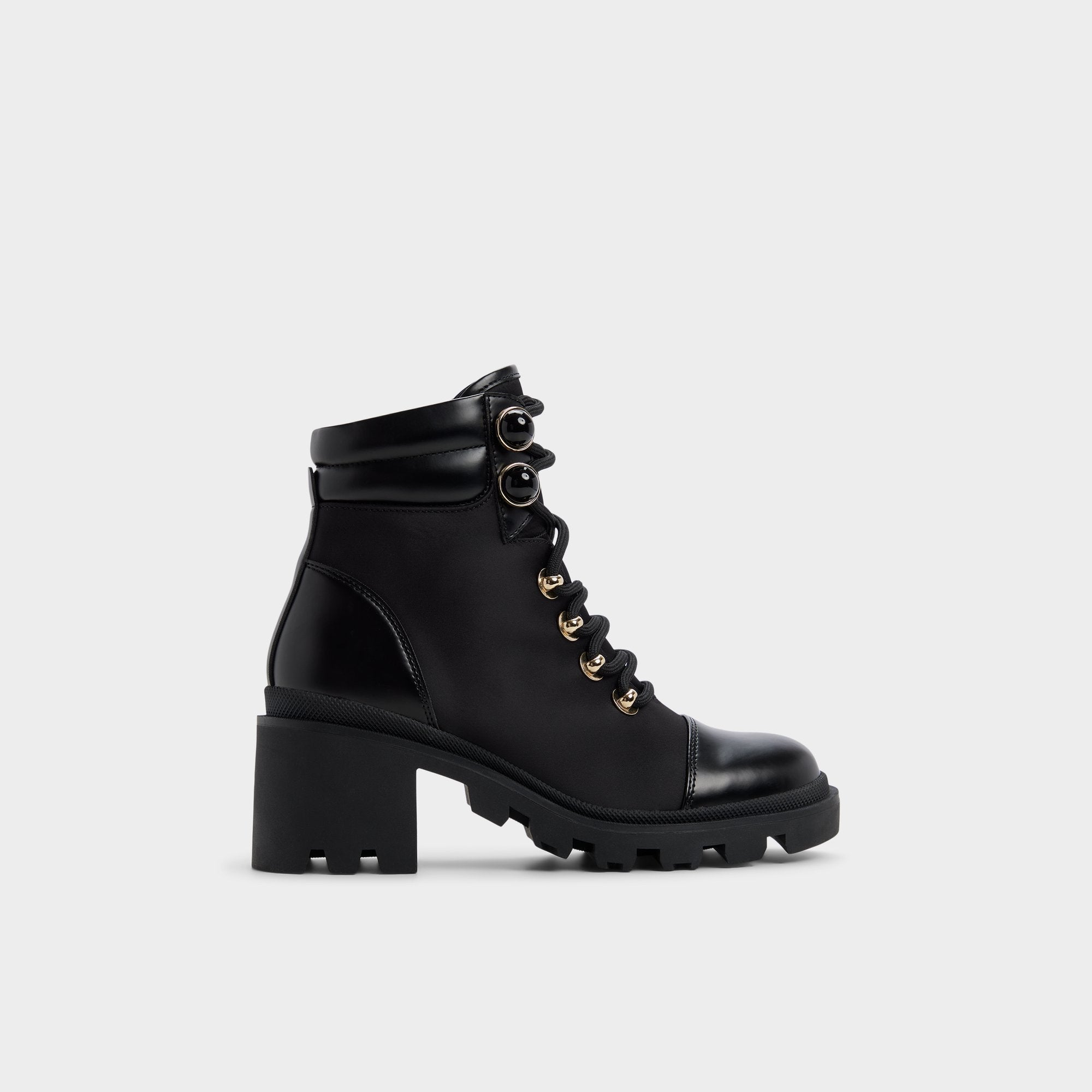 Aldo Mariettia in Black - Lace-up boot, Lug sole Women