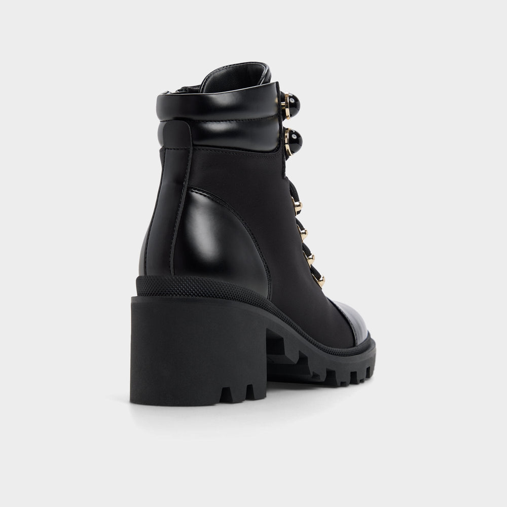 Aldo Mariettia in Black - Lace-up boot, Lug sole Women