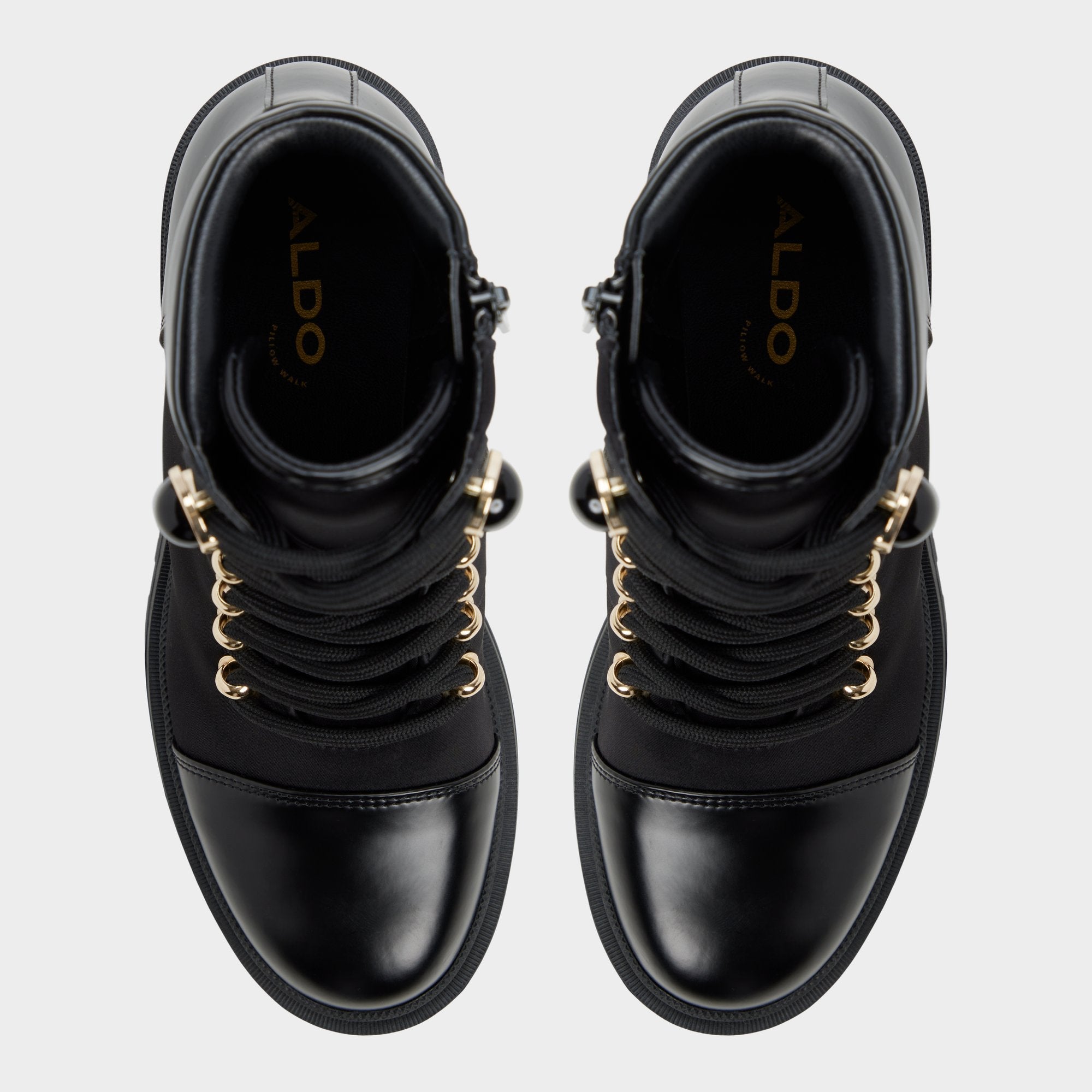 Aldo Mariettia in Black - Lace-up boot, Lug sole Women