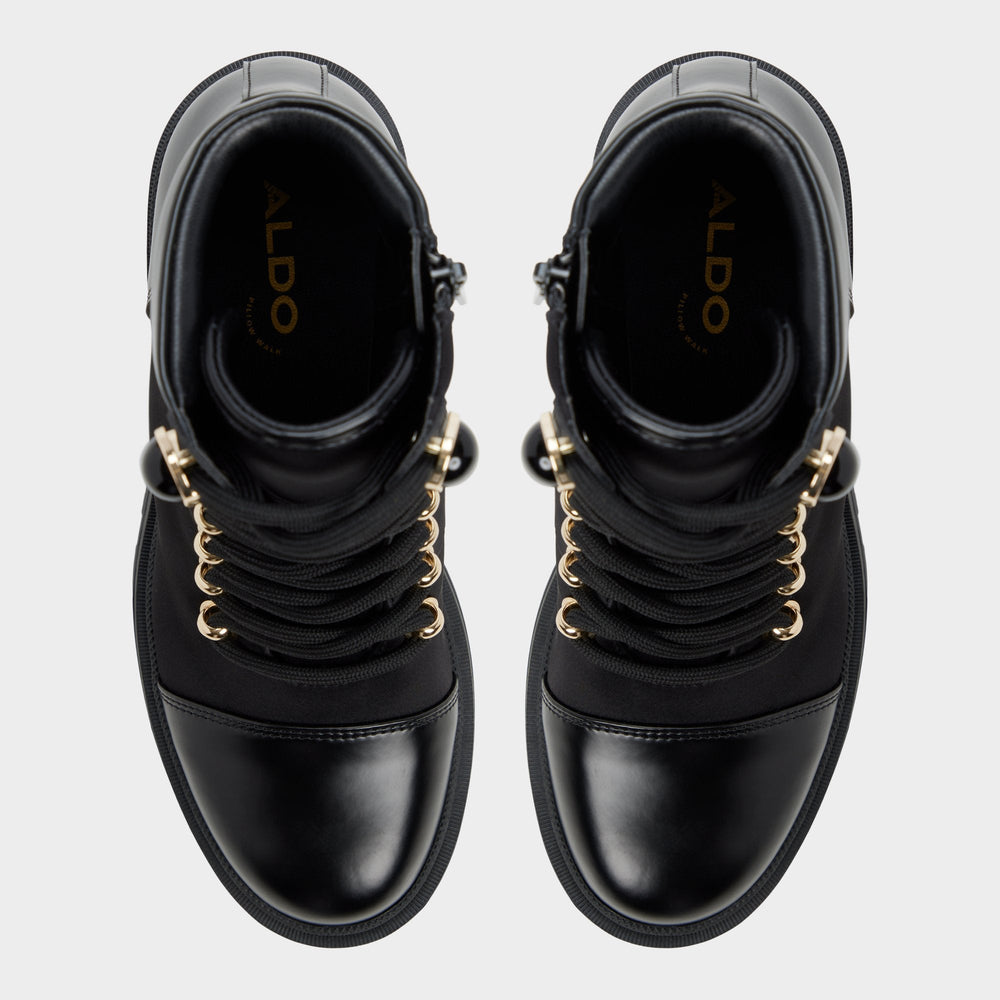 Aldo Mariettia in Black - Lace-up boot, Lug sole Women