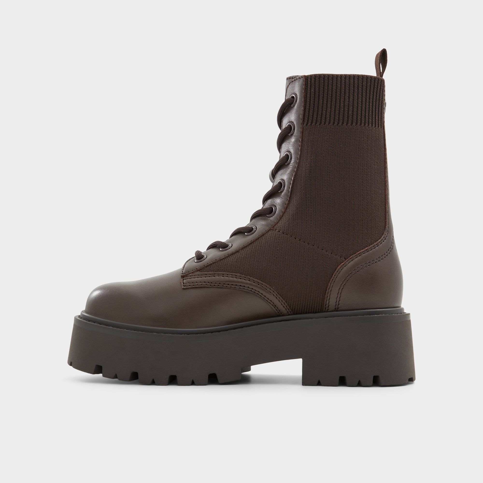 Aldo Talaleryknit Brown Overflow Women's Combat boots - Combat ankle boot, Brown Women