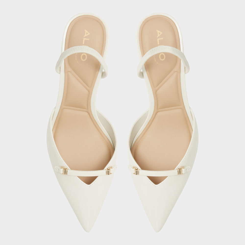 Aldo Nailah White/Bone Women's Kitten heels - Slingback heel, Kitten heel Women