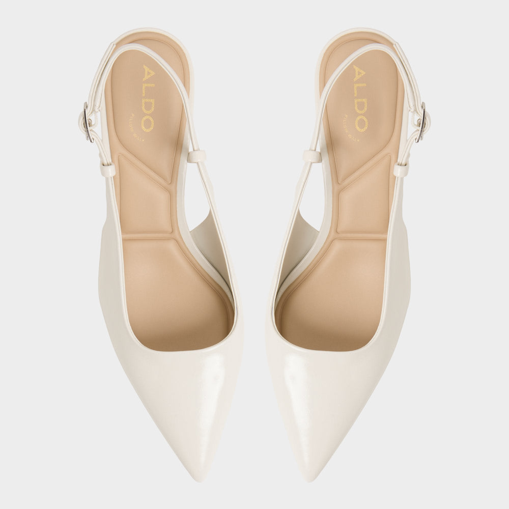 Aldo Adan in White Bone - Slingback heel, Kitten heel Women