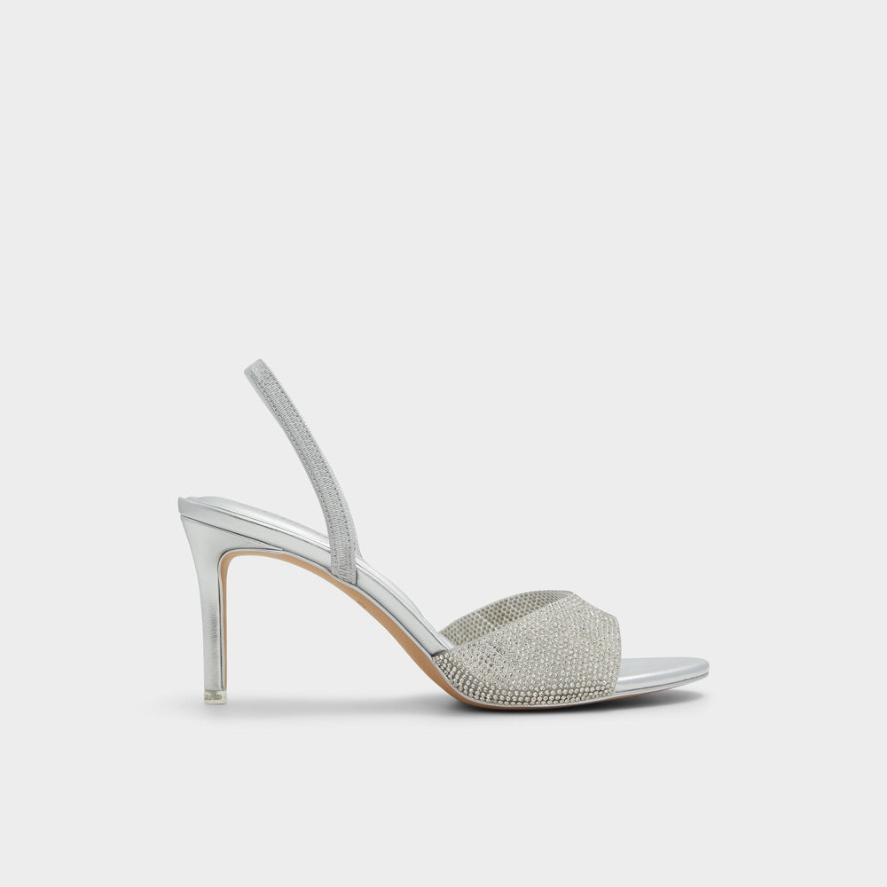 Aldo Aitana Silver Women's Heeled sandals - Slingback heeled sandal, Stiletto heel Women
