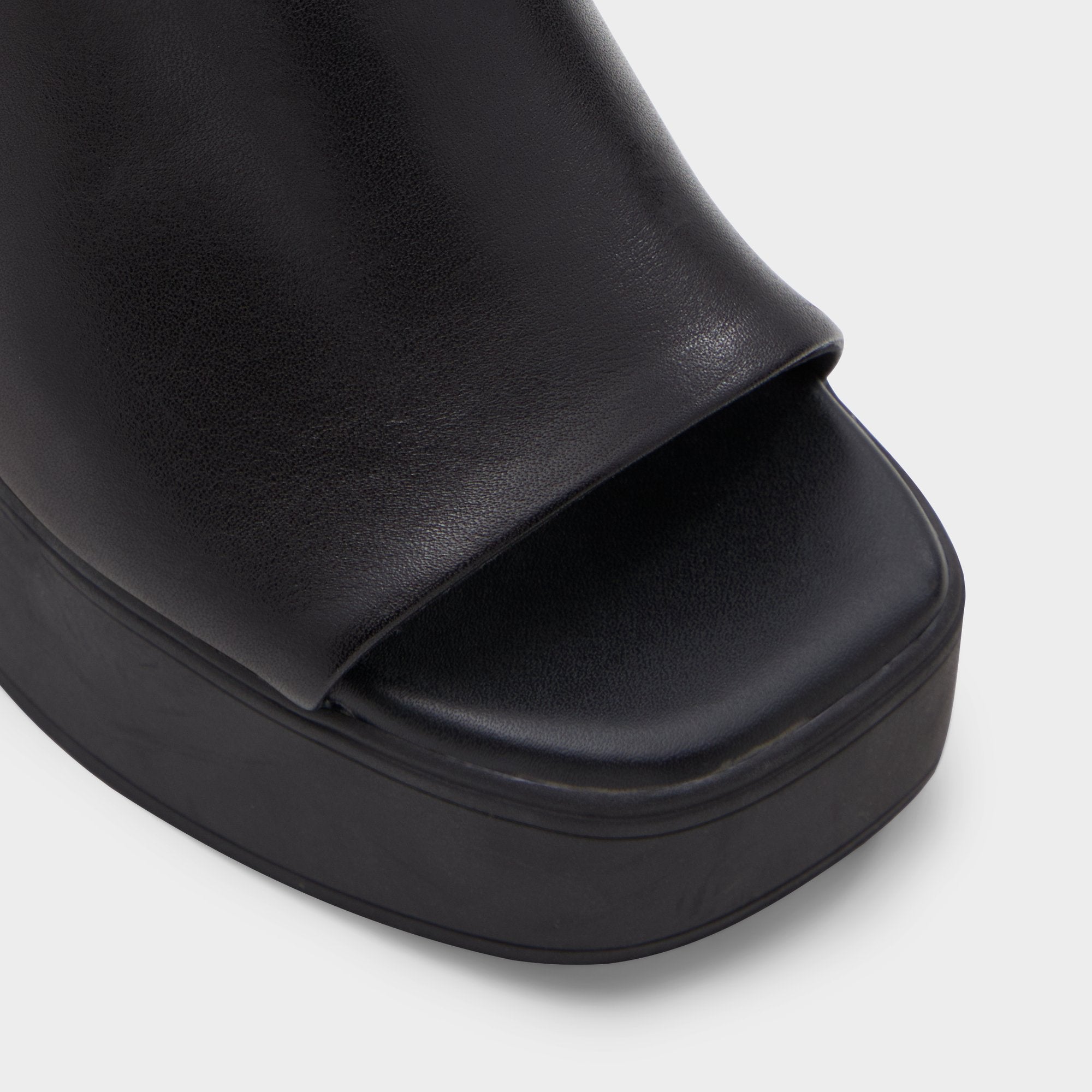 Aldo Maysee Other Black Leather Smooth Women's Mule slides - Heeled mule, Platform Women