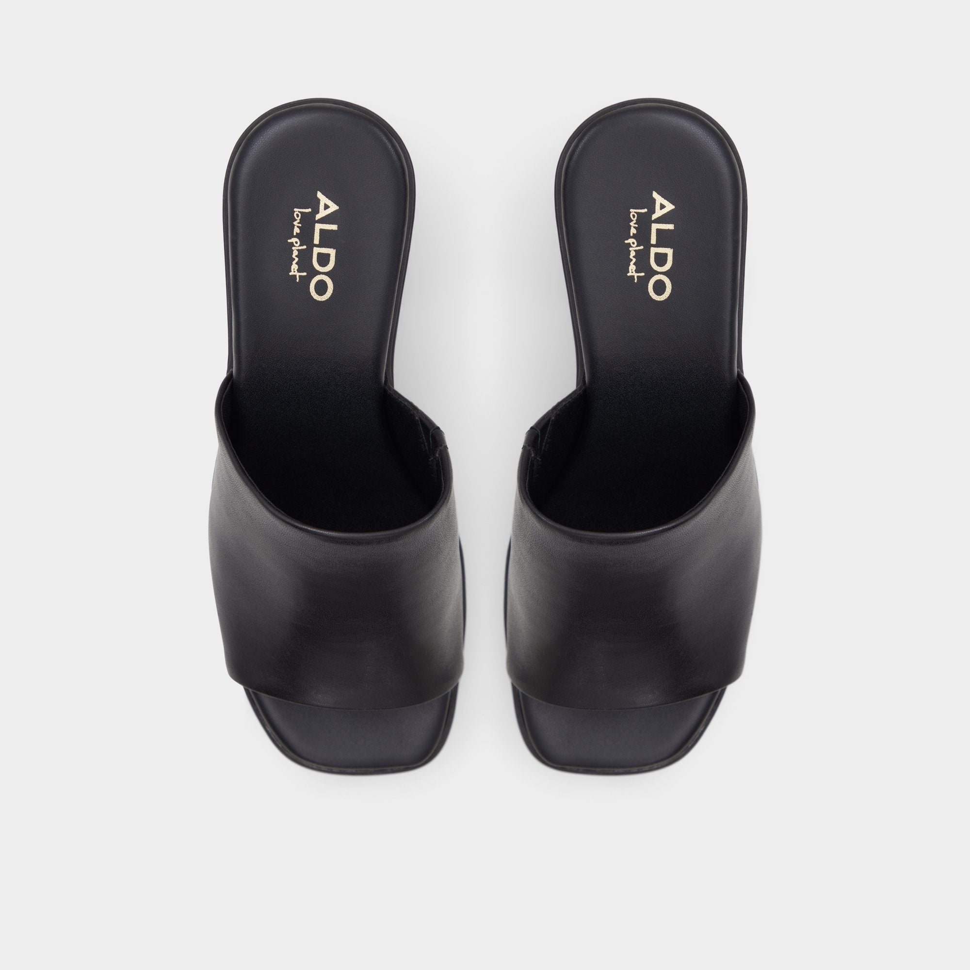 Aldo Maysee Other Black Leather Smooth Women's Mule slides - Heeled mule, Platform Women