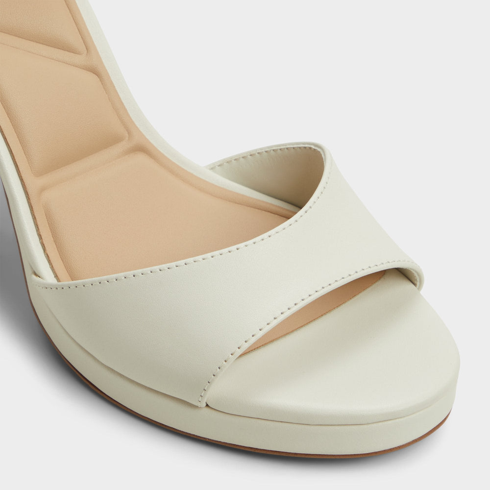 Aldo Gracious White/Bone Women's Block heels - Strappy heeled sandal, Block heel Women
