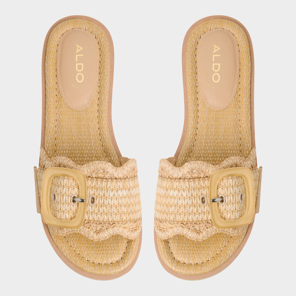 Aldo Wavynelly Light Beige Women's Flats - Slide sandal, Platform Women