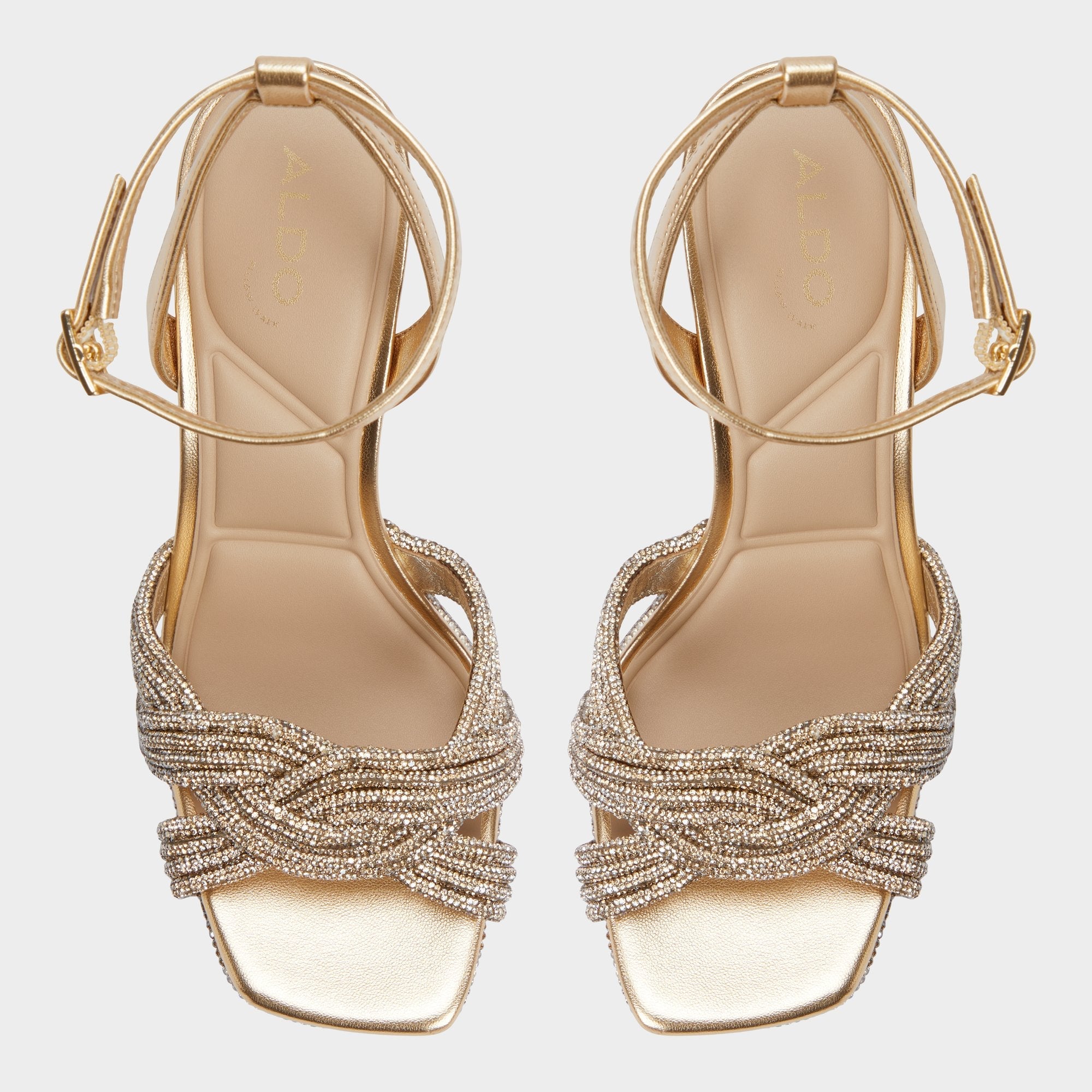 Aldo Shimma Gold Women's Iridescent metallics - Strappy heeled sandal, Platform Women