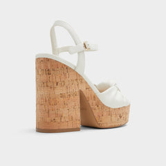 Aldo Ulialdan White/Bone Women's Platform sandals - Strappy heeled sandal, Platform Women