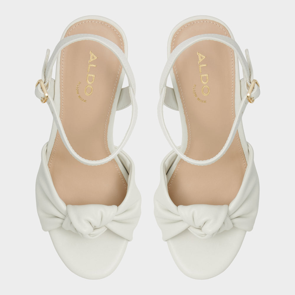 Aldo Ulialdan White/Bone Women's Platform sandals - Strappy heeled sandal, Platform Women