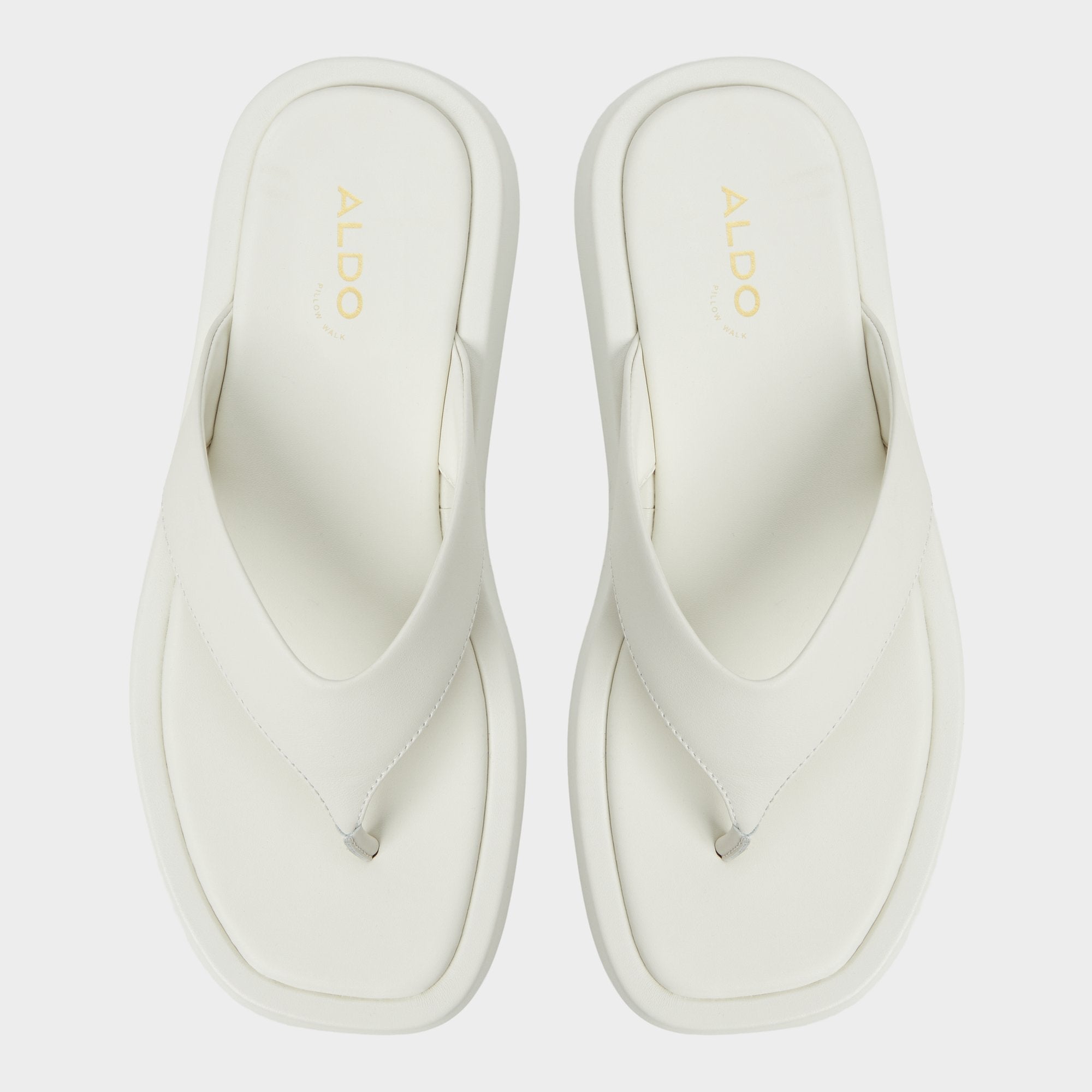 Aldo Grettle White/Bone Women's Flats - Flip flop, Flatform Women