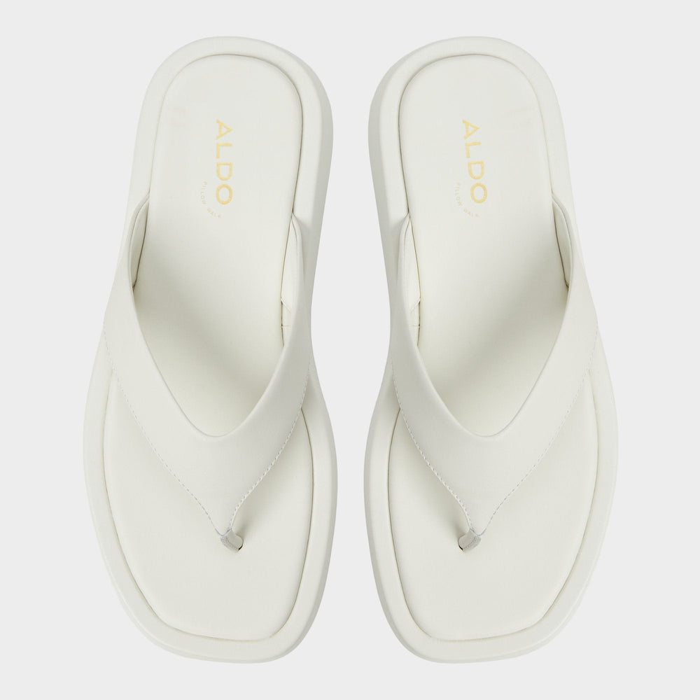 Aldo Grettle White/Bone Women's Flats - Flip flop, Flatform Women