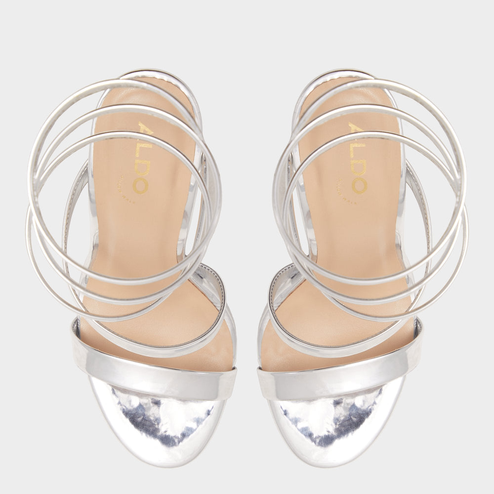 Aldo Katswirl in Silver - Strappy sandal, Stiletto platform Women
