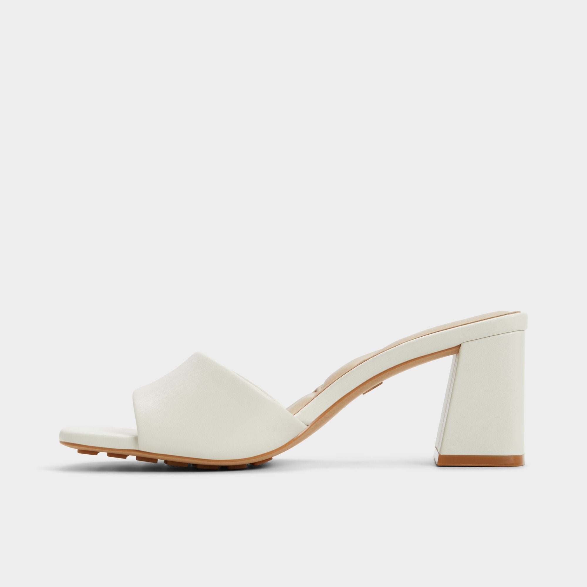 Aldo Tisha White Women's Heeled mules - Heeled mule, Block heel Women