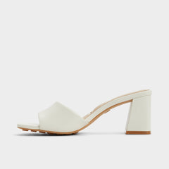 Aldo Tisha White Women's Heeled mules - Heeled mule, Block heel Women
