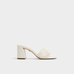 Aldo Beachdate White/Bone Women's Block heels - Heeled mule, Block heel Women