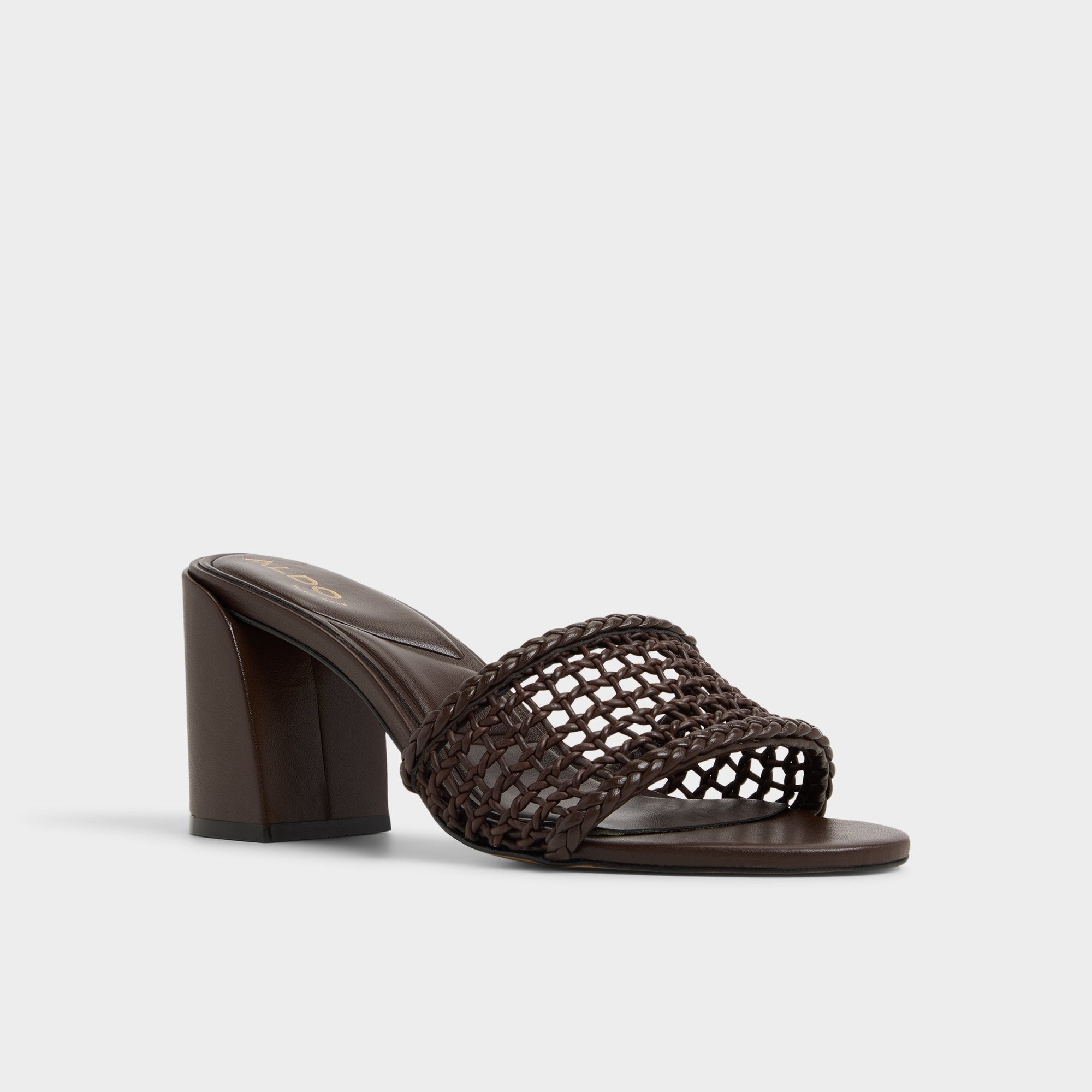 Aldo Beachdate Dark Brown Women's Block heels - Heeled mule, Block heel Women