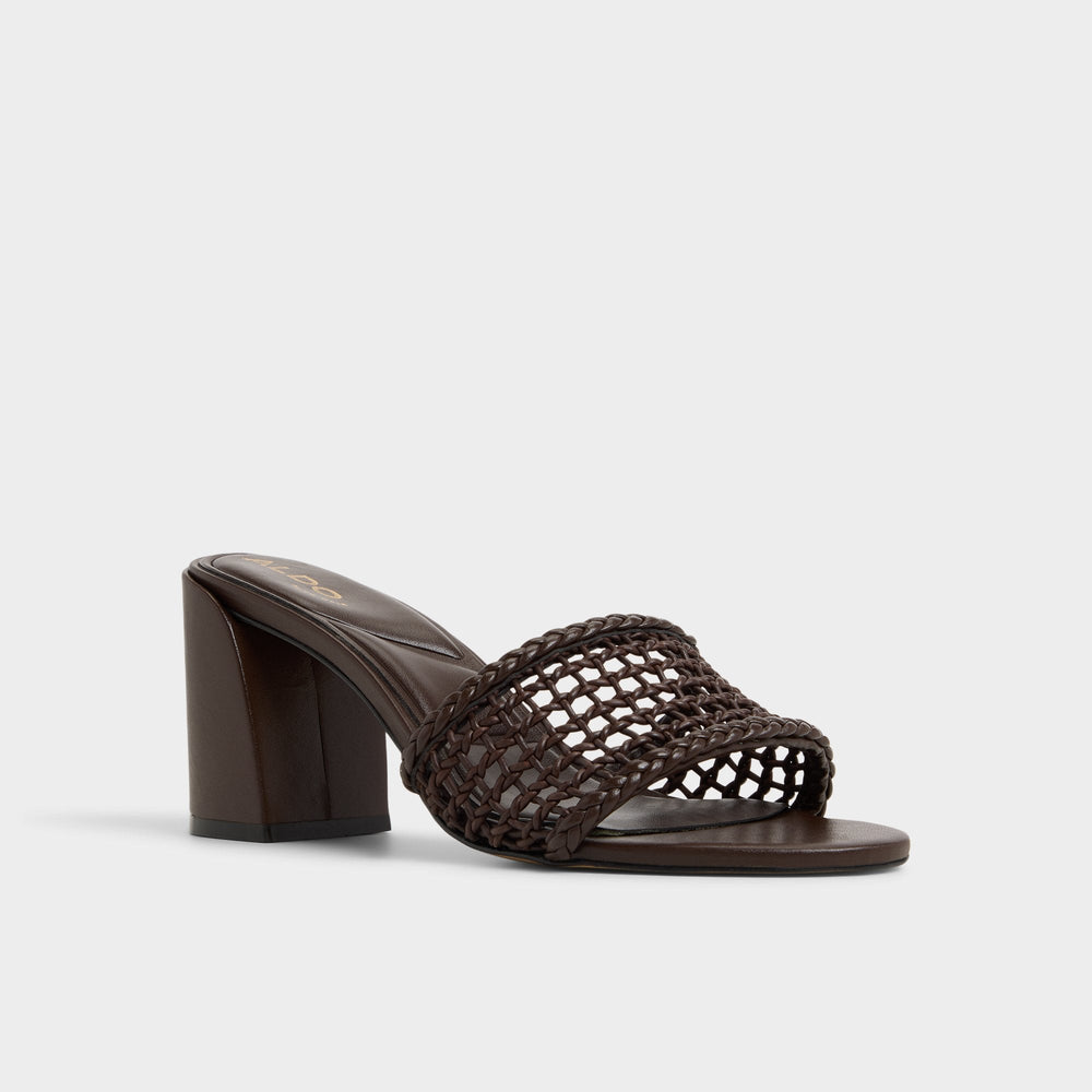 Aldo Beachdate Dark Brown Women's Block heels - Heeled mule, Block heel Women