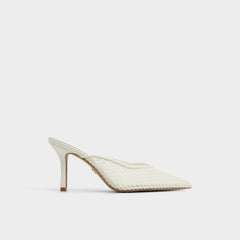 Aldo Gamilia Open White Textile Mesh Women's Kitten heels - Heeled mule, Kitten heel Women