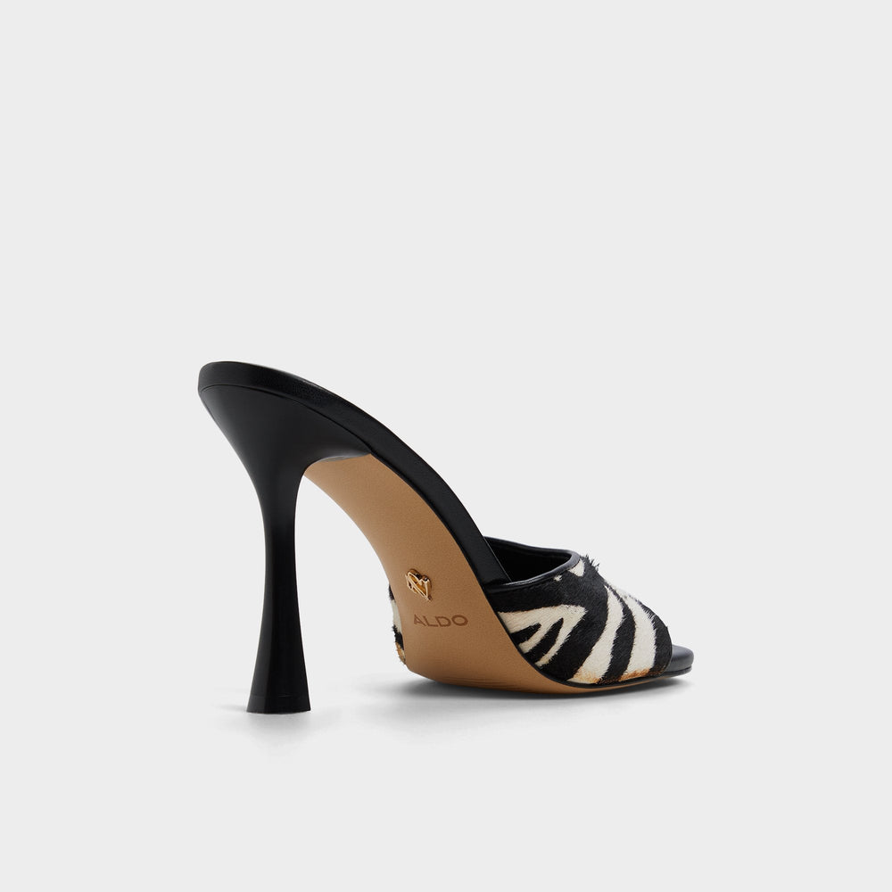 Aldo Evadalia White/Black Women's Heeled mules - Heeled mule Women
