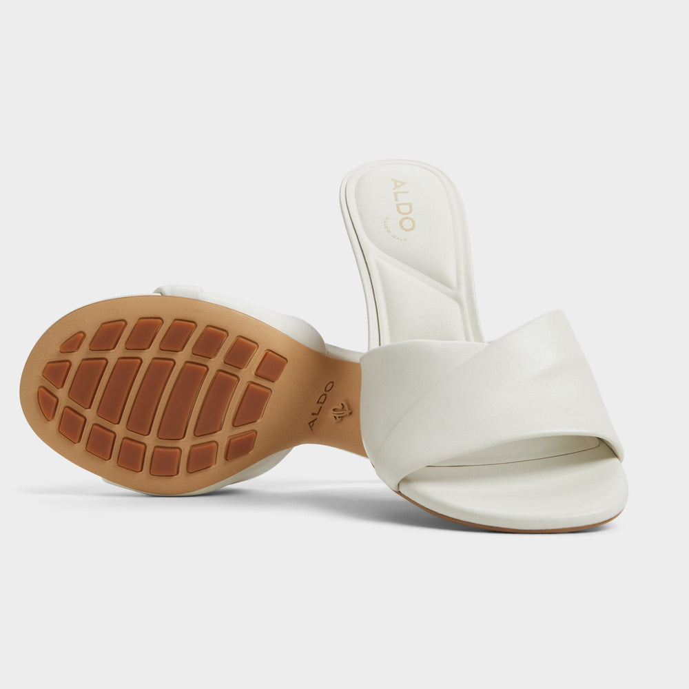 Aldo Lyhanna White/Bone Women's Heeled mules - Heeled mule, Stiletto heel Women