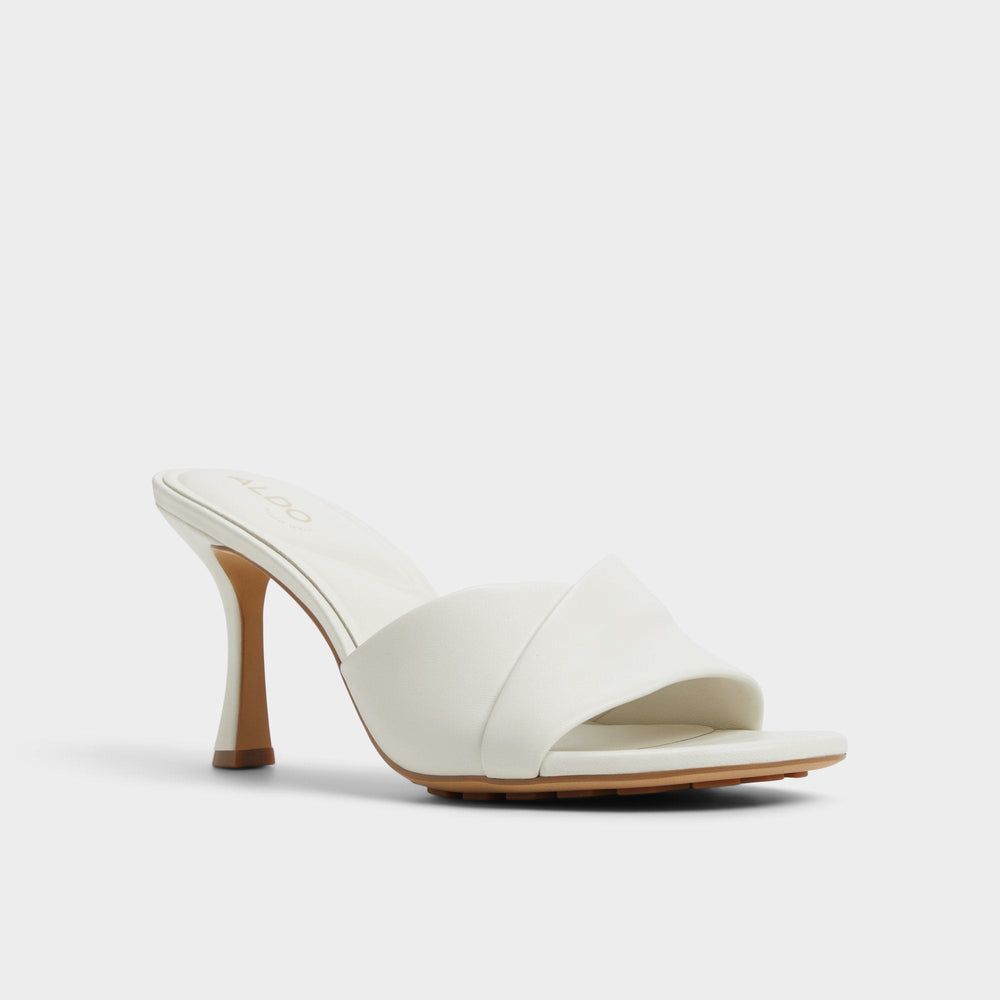 Aldo Lyhanna White/Bone Women's Heeled mules - Heeled mule, Stiletto heel Women