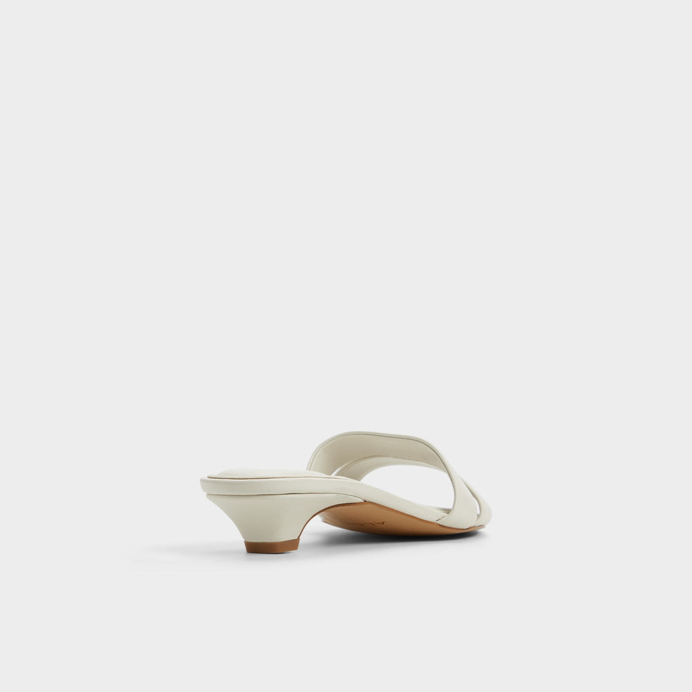 Aldo Scarletta White/Bone Women's Mule slides - Heeled mule, Kitten heel Women