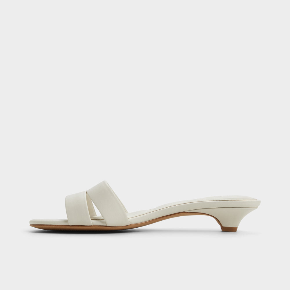 Aldo Scarletta White/Bone Women's Mule slides - Heeled mule, Kitten heel Women