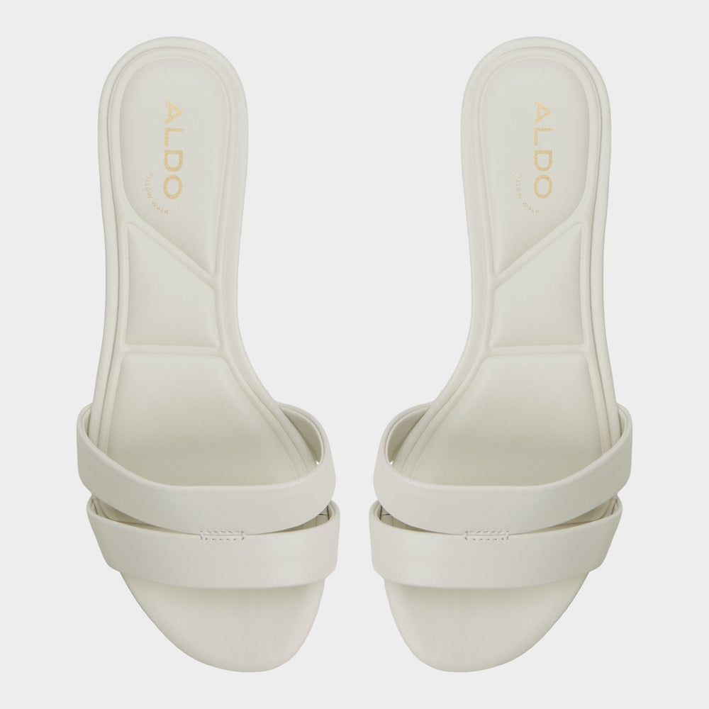 Aldo Scarletta White/Bone Women's Mule slides - Heeled mule, Kitten heel Women