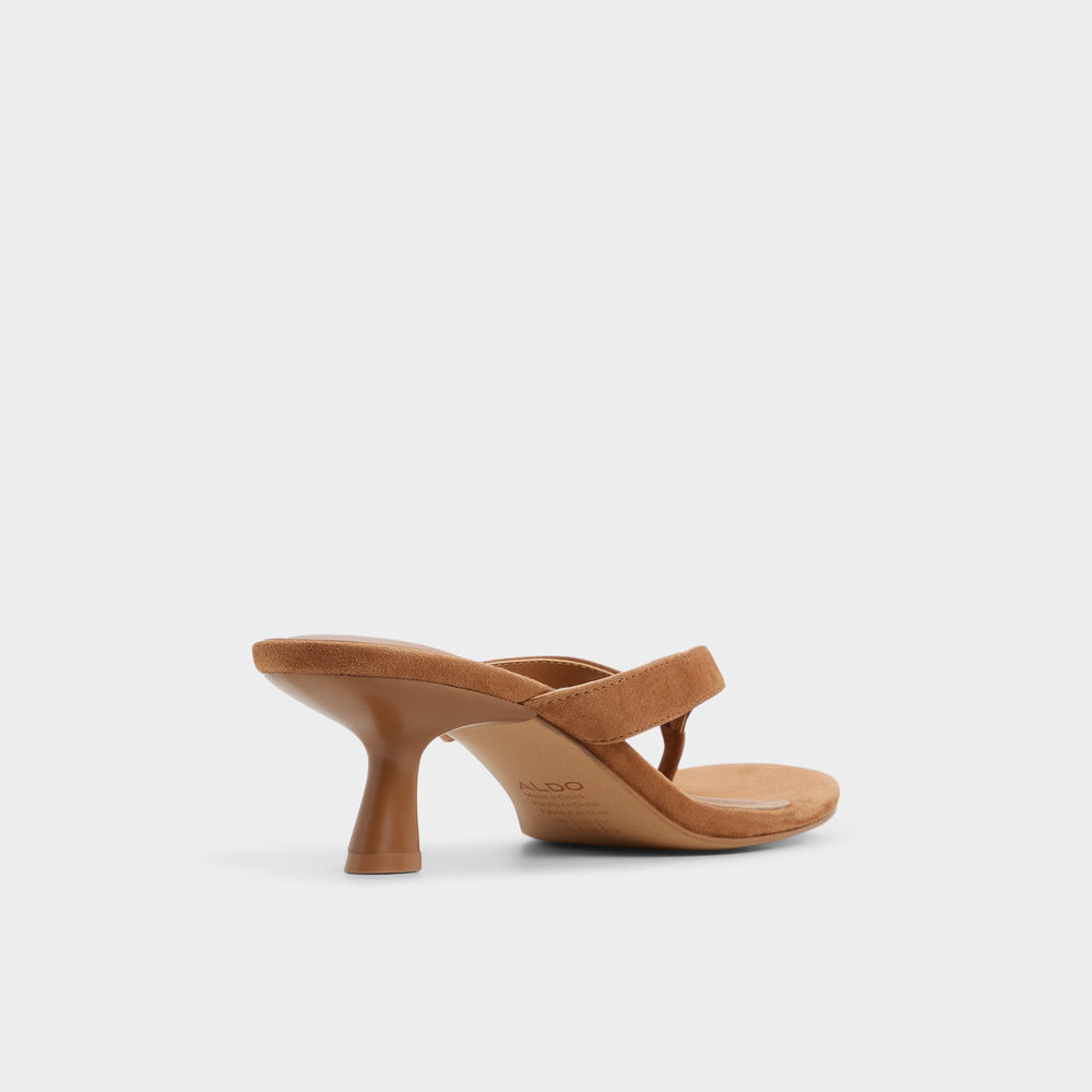 Aldo Jump in Medium Brown - Heeled flip flop, Kitten heel Women
