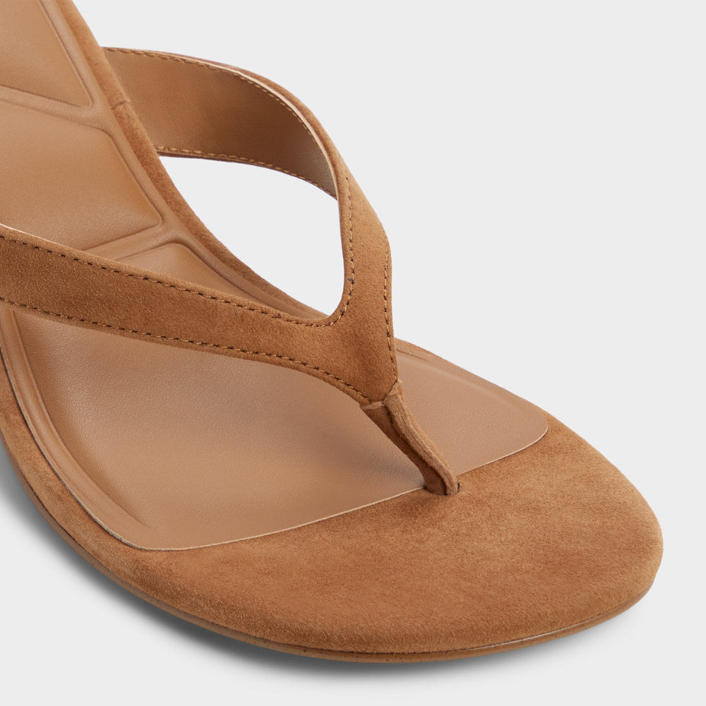 Aldo Jump in Medium Brown - Heeled flip flop, Kitten heel Women