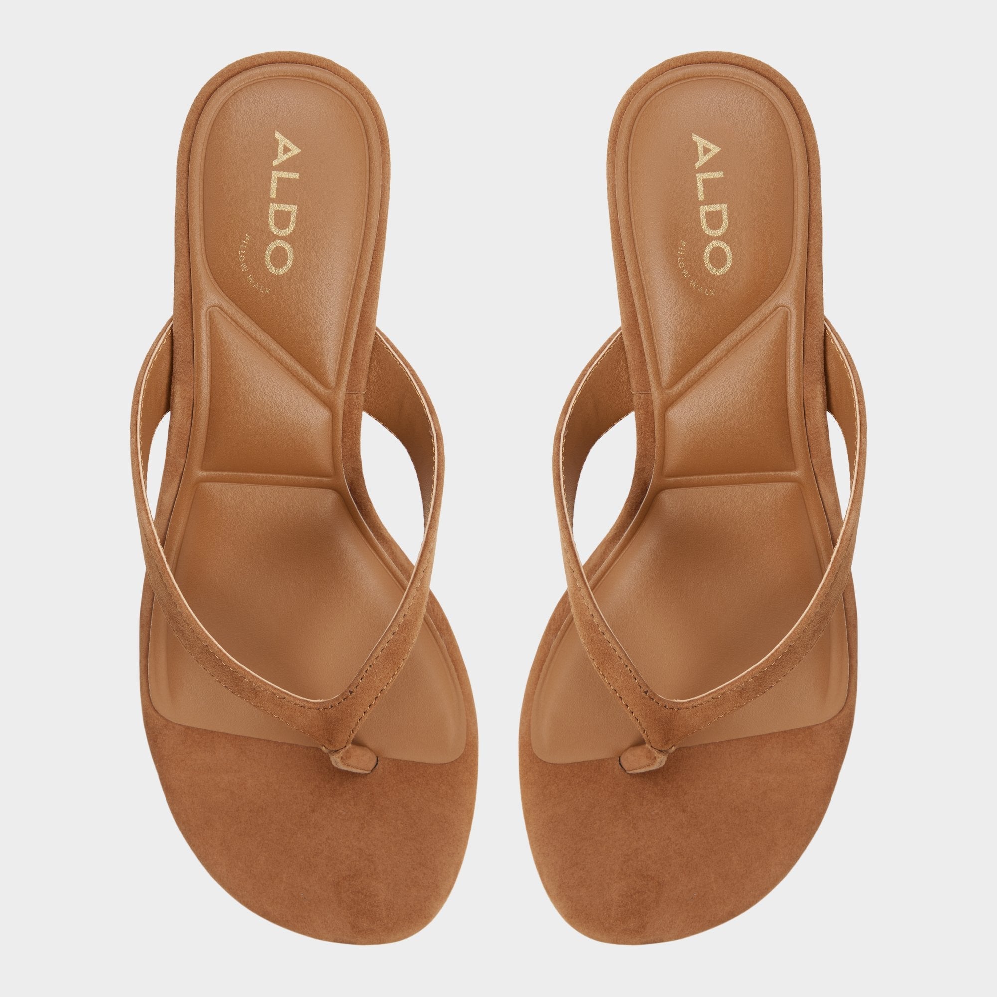 Aldo Jump in Medium Brown - Heeled flip flop, Kitten heel Women