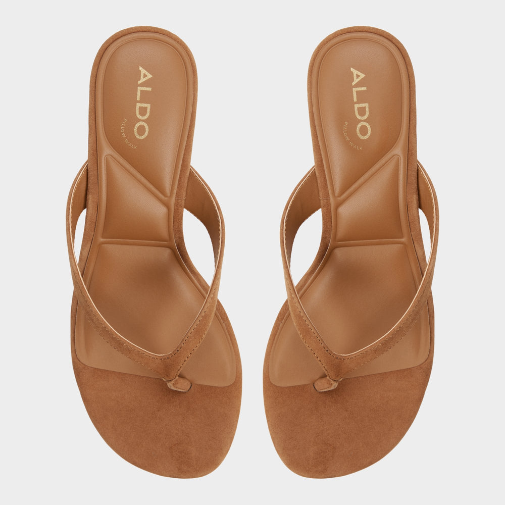 Aldo Jump in Medium Brown - Heeled flip flop, Kitten heel Women