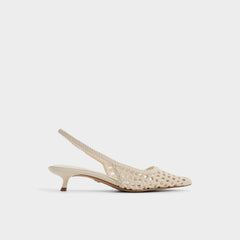 Aldo Violettia in Light Beige - Sling back high heel, Kitten heel Women
