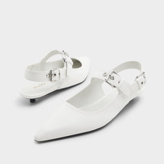 Aldo Kellya White Women's Slingbacks - Sling back high heel, Kitten heel Women