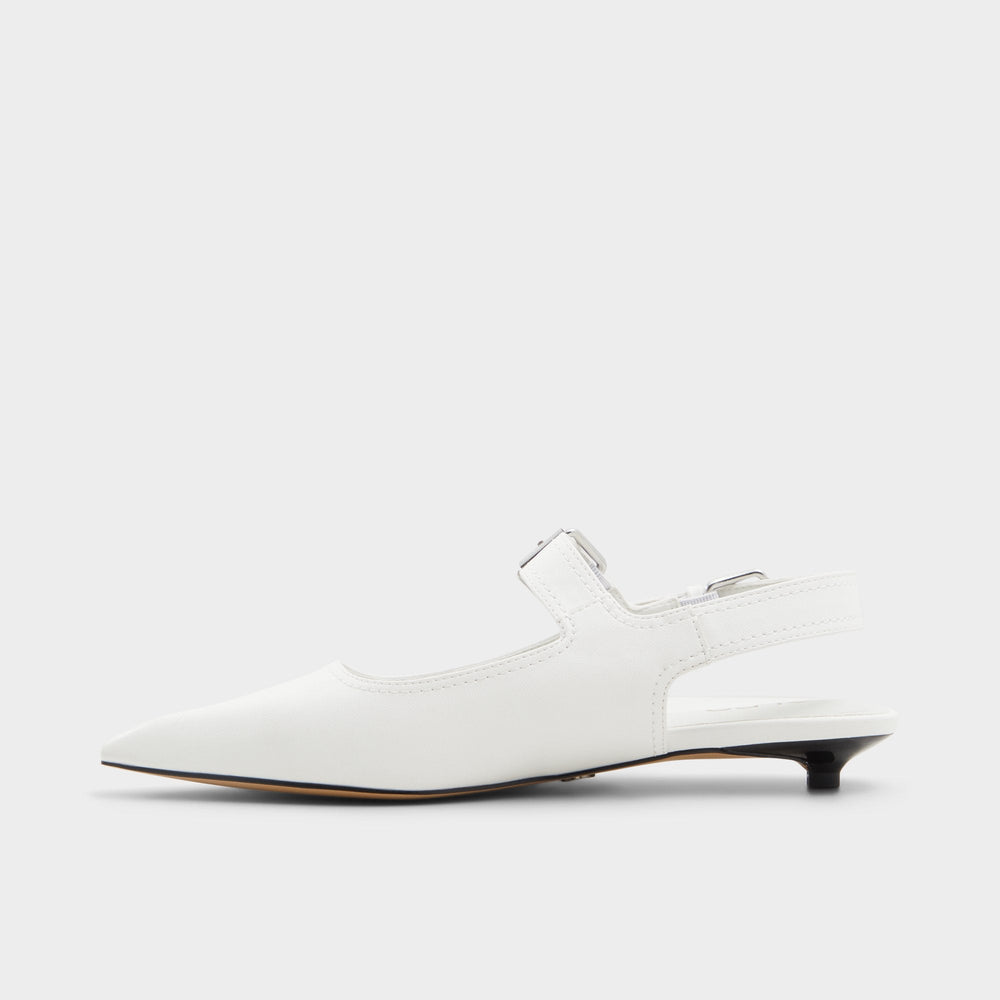 Aldo Kellya White Women's Slingbacks - Sling back high heel, Kitten heel Women